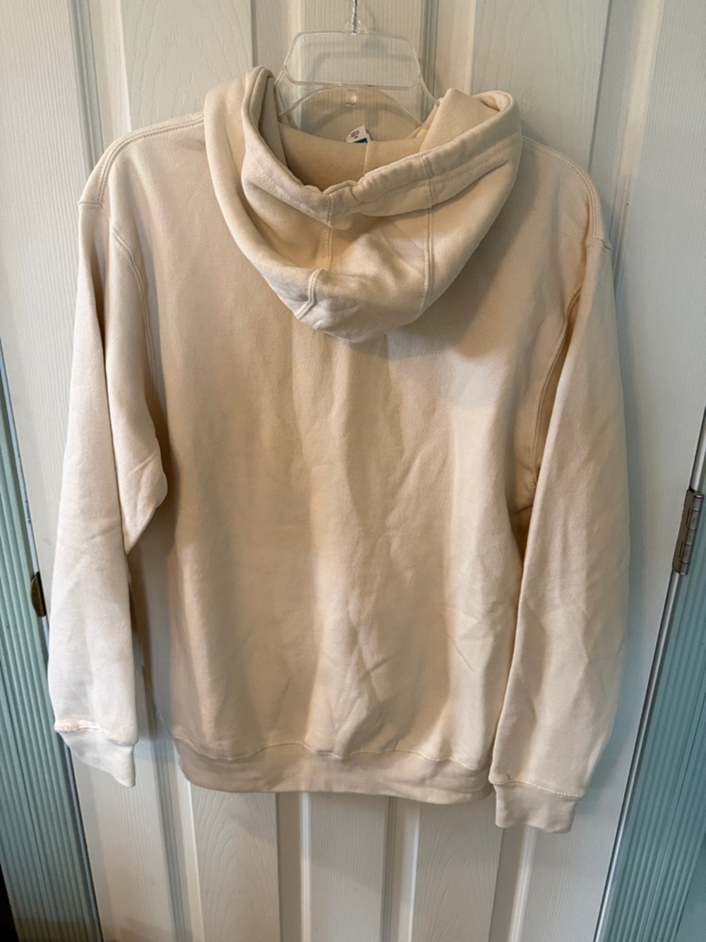 Cream Graphic Hoodie with Sun & Teal Floral 'Little Stranger', NWOT - Picture 3 of 3